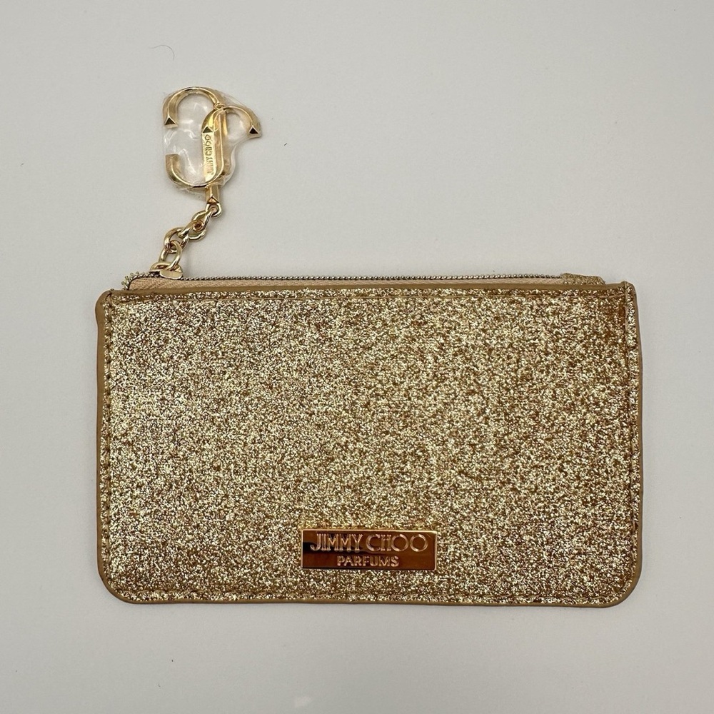 ✨ Jimmy Choo Gold Shimmer Card/Coin Purse ✨